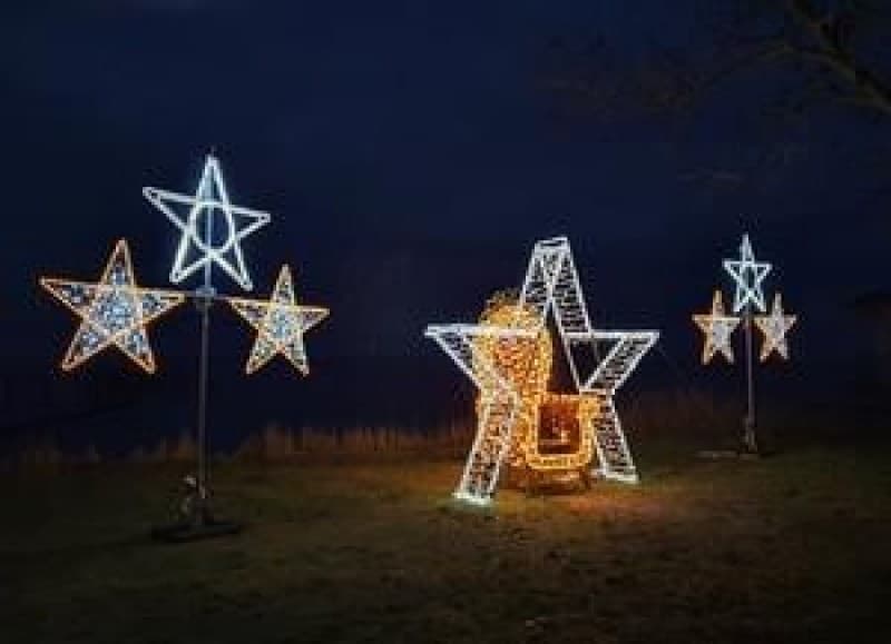 Lichtsterne - 3er Kombination - Weihnachts Sterne - beleuchtete Deko Weihnachtsdekoration – 2
