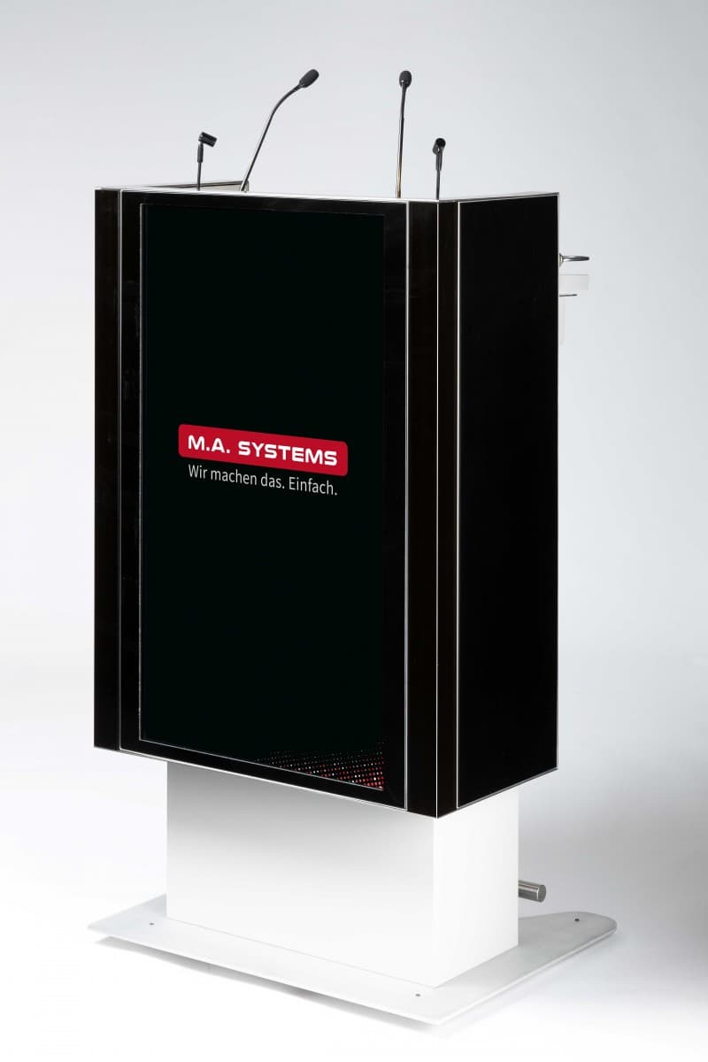 "The One" Rednerpult mit Bildschirm, höhenverstellbar, wechselbare Optik – 4