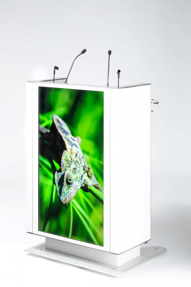 "The One" Rednerpult mit Bildschirm, höhenverstellbar, wechselbare Optik – 2