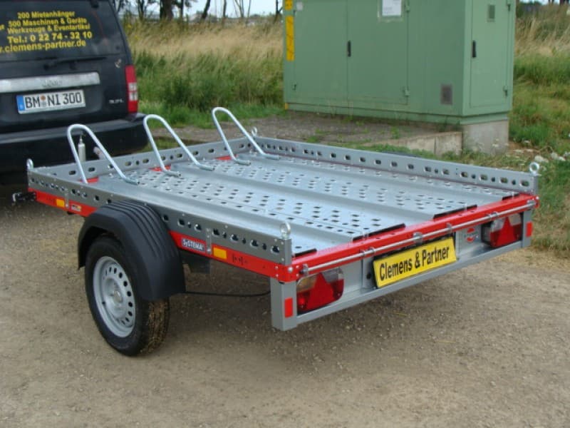Motorradanhänger 750 kg Führerschein B gebremsten 1 bis 2 Motorräder 100 km/h 2100 x 1500 x 100 mm – 3