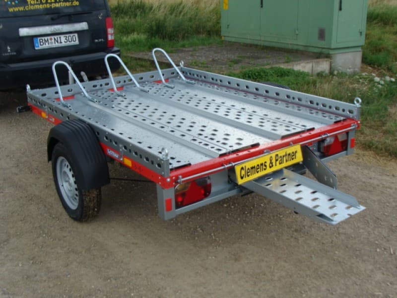 Motorradanhänger 750 kg Führerschein B gebremsten 1 bis 2 Motorräder 100 km/h 2100 x 1500 x 100 mm – 5