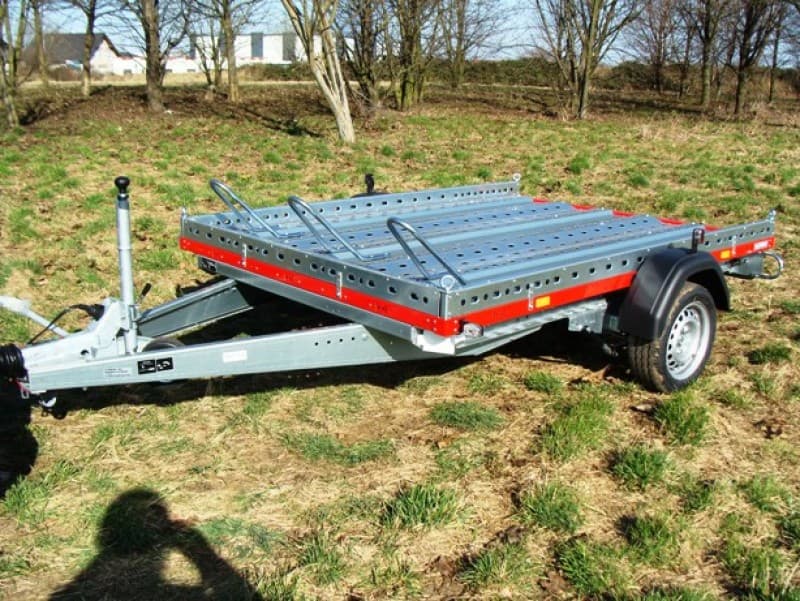 Motorradanhänger 1000 kg gebremsten 1 bis 2 Motorräder 100 km/h 2510 x 1530 x 100 Nutzlast 660 kg