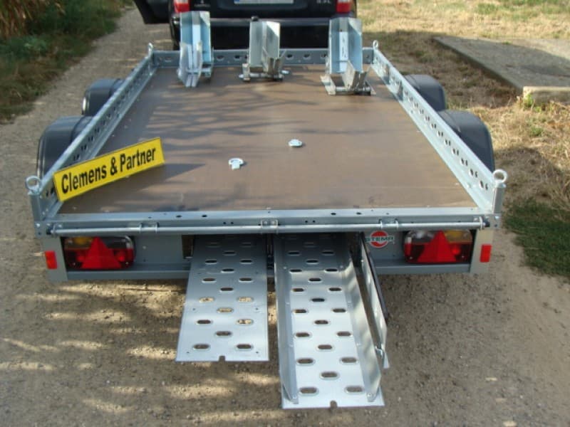 Motorradanhänger 1500 kg gebremsten doppelachser 1 - 2 Motorräder 100 km/h 2510 x 1530 x 100 mm – 4