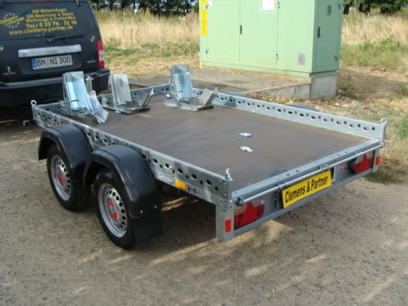 Motorradanhänger 1500 kg gebremsten doppelachser 1 - 2 Motorräder 100 km/h 2510 x 1530 x 100 mm – 2