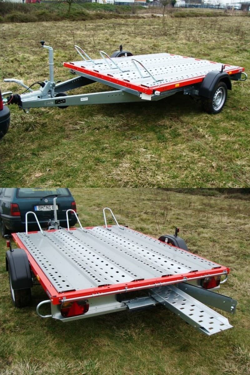 Motorradanhänger 1300 kg gebremsten 2 bis 3 Motorräder 100 km/h 2510 x 1890 Nutzlast ca. 956 kg – 2