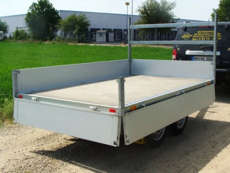 Baustelle Gartenanhänger Hochlader 2000 kg gebremst Seiten öffnen Leitergestell 2650 x 1650 x 300 mm – 2