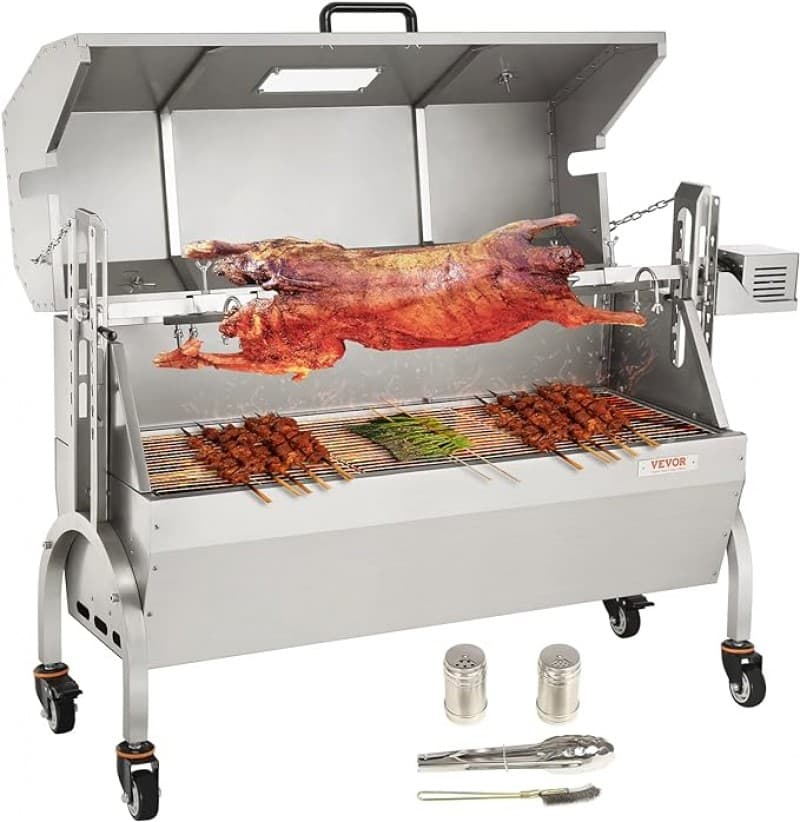BBQ Spanferkelgrill Lammgrill Geflügelgrill 117 cm, 60 kg Edelstahl Drehspieß höhenverstellbar – 2