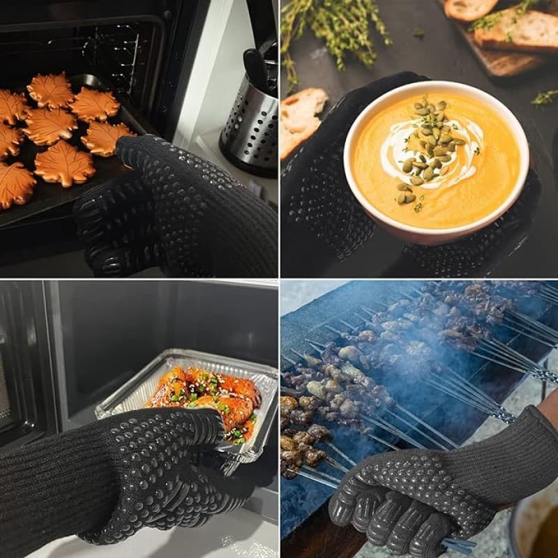 BBQ Holzkohlegrill Grill groß Grillrost 710 x 350 mm mit Deckel + Warmhalterost – 5