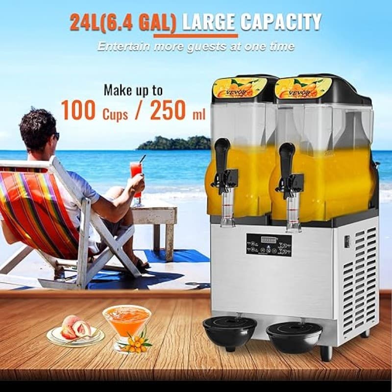 Slushy Slusheis Maschine Cocktails Speiseeis Wassereis 2 Geschmacksrichtungen Slusheismaschine 2x12 – 3