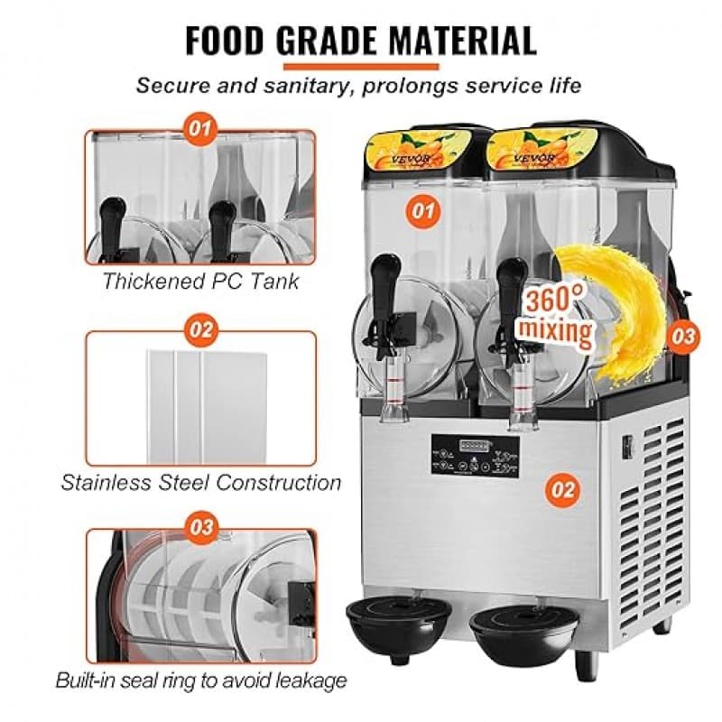 Slushy Slusheis Maschine Cocktails Speiseeis Wassereis 2 Geschmacksrichtungen Slusheismaschine 2x12 – 4