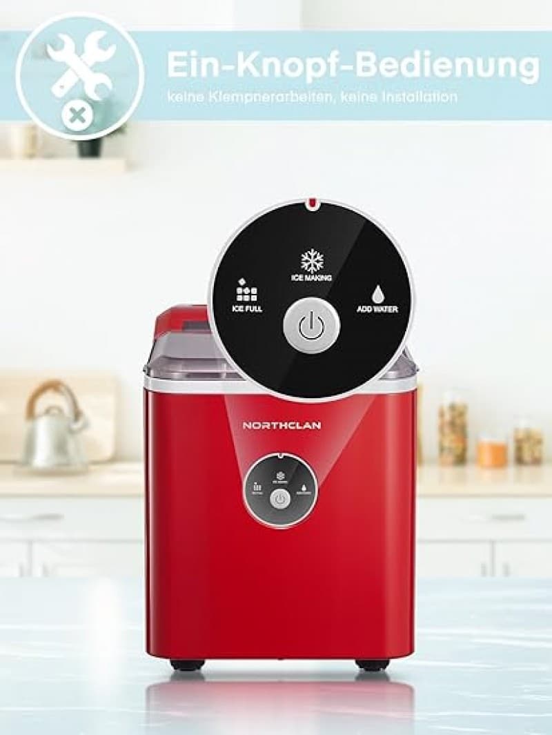 Eiswürfelmaschine 14 kg Eiswürfel in 6-8 Minuten geräuscharmer Betrieb 120 W Ice Maker – 5