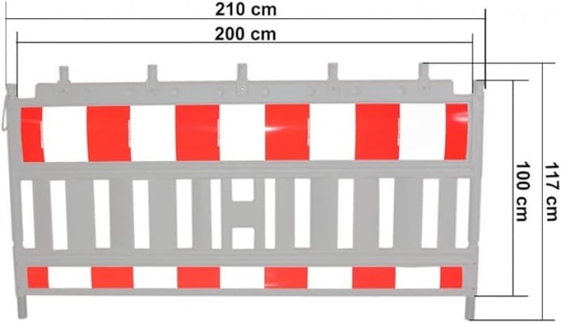 Absperrzaun 5 Stück Schrankenzaun Bauzaun Baustellenzaun Warnbake Absturzsicherung Baustelle – 3