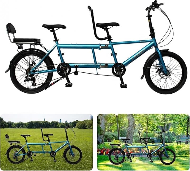 Tandemfahrrad 3 Sitzer klassisches Tandem-Beachcruiser-Fahrrad für Erwachsene