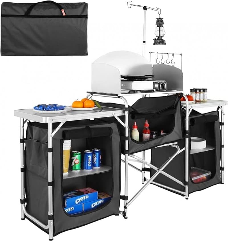 Campingküche Zeltküche Reiseküche für Campingplatz faltbar mit Tragetasche – Outdoor Campingküche – 2