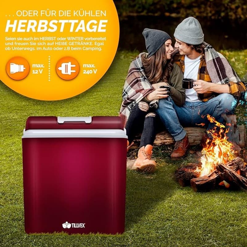 Kühlbox / Warmhaltebox Kühltasche elektrisch 24 L Mini Kühlschrank 230 V + 12 V für Auto