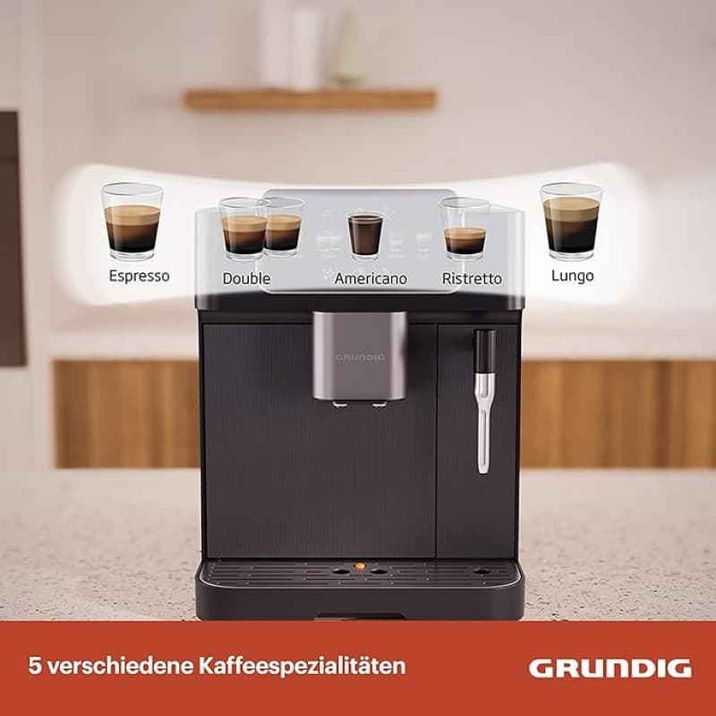 Kaffeevollautomat Milchaufschäumdüse Edelstahlmahlwerk 13 Mahlstufen 250 g Bohnenbehälter 2 Liter – 2