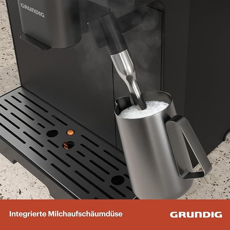 Kaffeevollautomat Milchaufschäumdüse Edelstahlmahlwerk 13 Mahlstufen 250 g Bohnenbehälter 2 Liter – 4