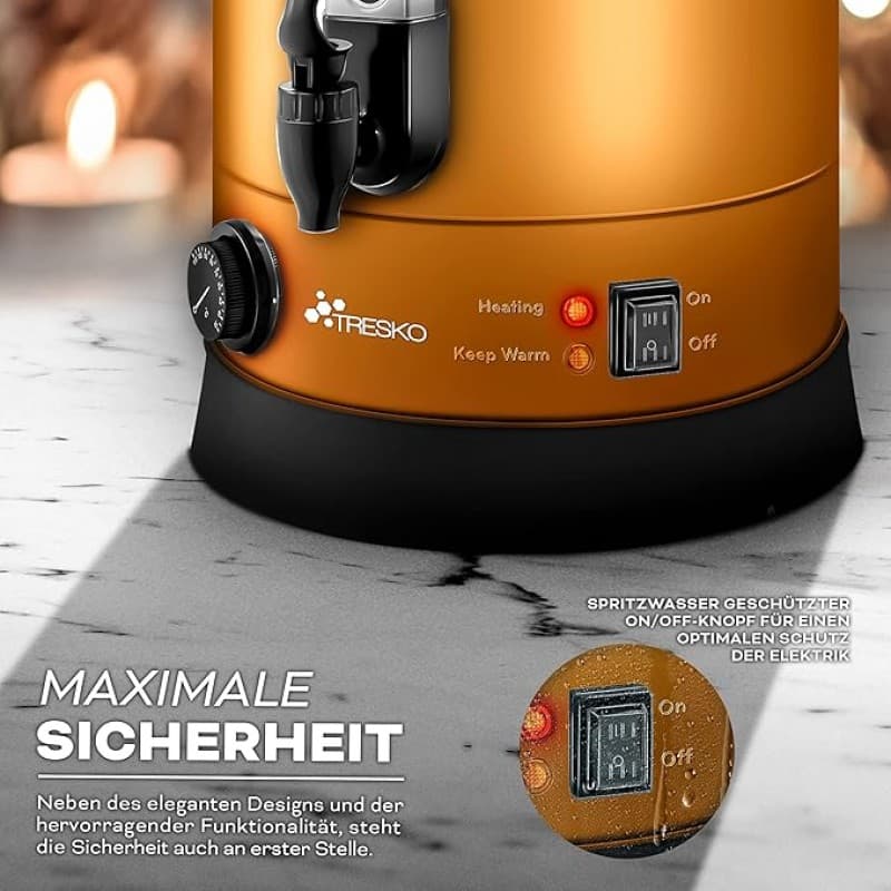 Glühweinkocher 6,8 L Glühweinkessel Glühweinautomat Zapfhahn Teekocher Kaffeekocher Kakaokocher – 3
