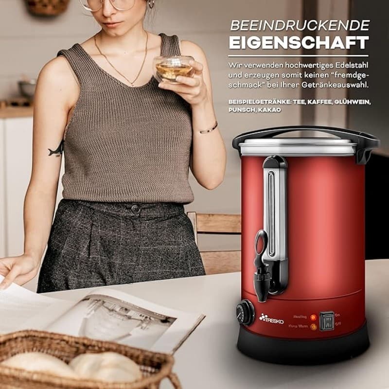 Glühweinkocher 20 L / 2500 W Edelstahl Kakaokocher Glühweinkessel Glühweinautomat Heißgetränkeautoma – 2