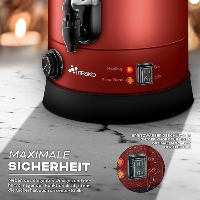 Glühweinkocher 20 L / 2500 W Edelstahl Kakaokocher Glühweinkessel Glühweinautomat Heißgetränkeautoma – 3