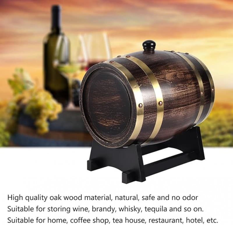 Weinfass 3l Eiche Vintage Rotwein Eimer Container mit Zapfhahn hölzernes Weinbrand Whisky Fass 30 x – 3