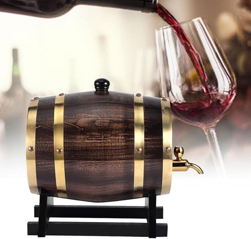 Weinfass 3l Eiche Vintage Rotwein Eimer Container mit Zapfhahn hölzernes Weinbrand Whisky Fass 30 x – 4