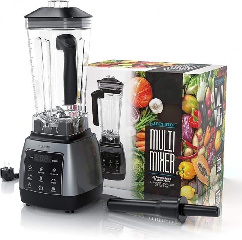 Küchenmixer Küchenmaschine 2000 Watt mit Touchpanel High Line Mixer 2 L 9 Geschwindigkeitsstufen Max – 4