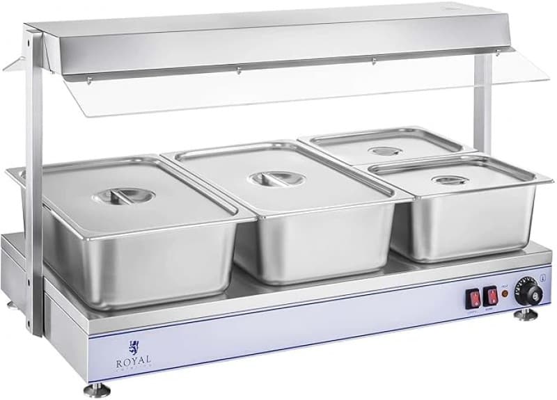 Suppenstation Warmhalteplatte Wärmetheke Speisenwärmer Buffetwärmer 1.550 W Arbeitsplatte 100 x 50 – 2