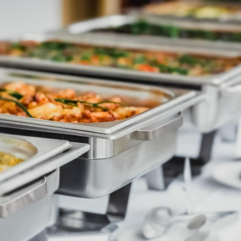 Speisewärmer Buffet Warmhalteplatten Speisenwärmer Profi Set 2 x Edelstahl im 15-teiligen Set Rechau – 4