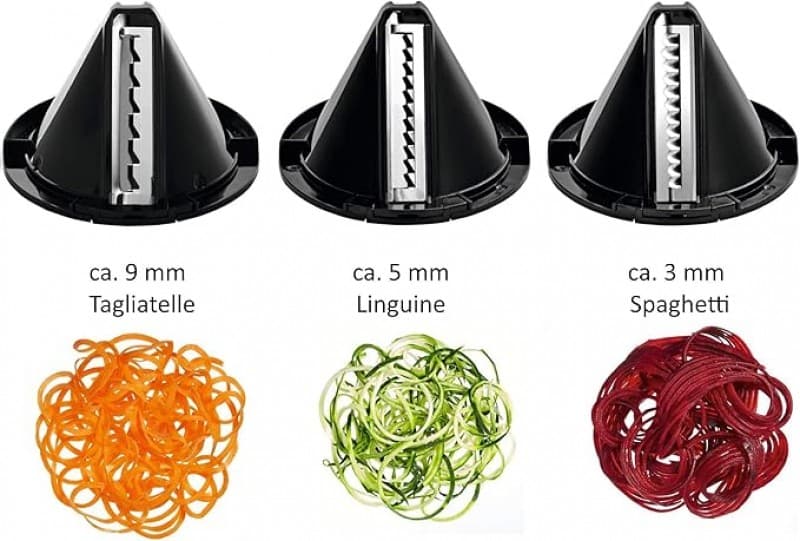 Spiralschneider-Küche Küchenhäcksler Obstschneider Gemüseschneider 3 Schneideinsätze ideal für Obst- – 2
