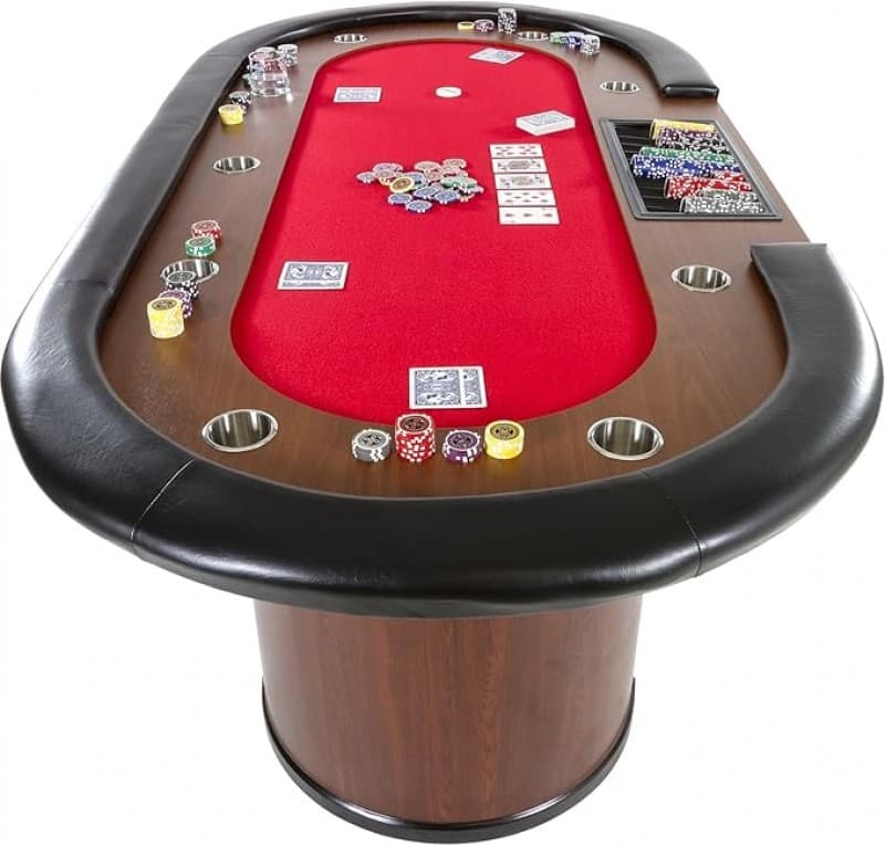Pokertisch Royal Flush komplett 213 x 106 x 75 cm Gewicht 58 kg 9 Getränkehalter gepolsterte Armaufl – 2