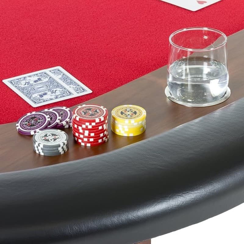 Pokertisch Royal Flush komplett 213 x 106 x 75 cm Gewicht 58 kg 9 Getränkehalter gepolsterte Armaufl – 4
