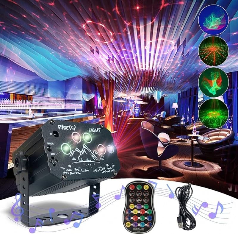 DJ Equipment Discokugel Partylicht drahtlose Fernbedienung & USB Kabel, sprachgesteuerte LED Party