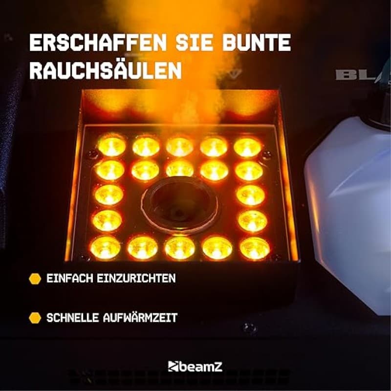 Nebelmaschine 1800 Watt = 350m³/Minute vertikal und horizontal Rauchmaschine Lichteffekt mit 24 x 4 – 3