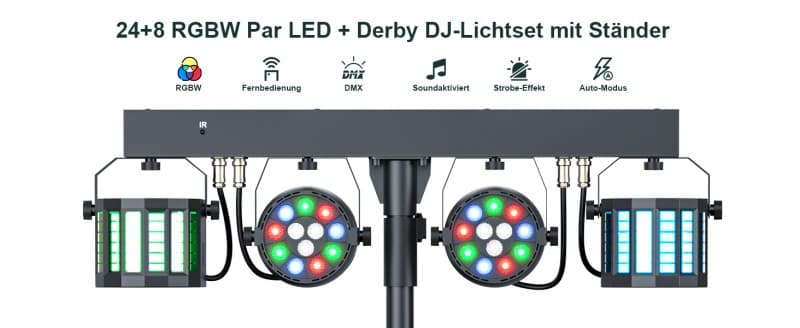 60 W Stage-bar-Licht Derby + RGBW Scheinwerfer mit Lichtstativ und Fernbedienung Discolicht dmx-3/6/