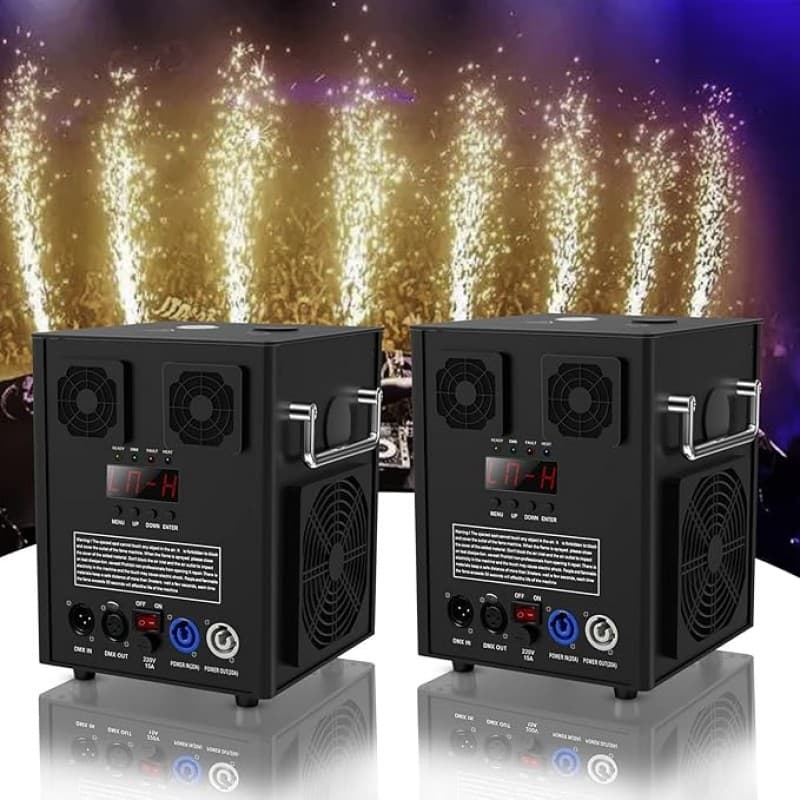 2 Stück Pyrotechnikmaschinen bis 5 m Feuerwerk Schwarz 2 PC 530 W DMX Cold Spark Maschine im Flightc – 2