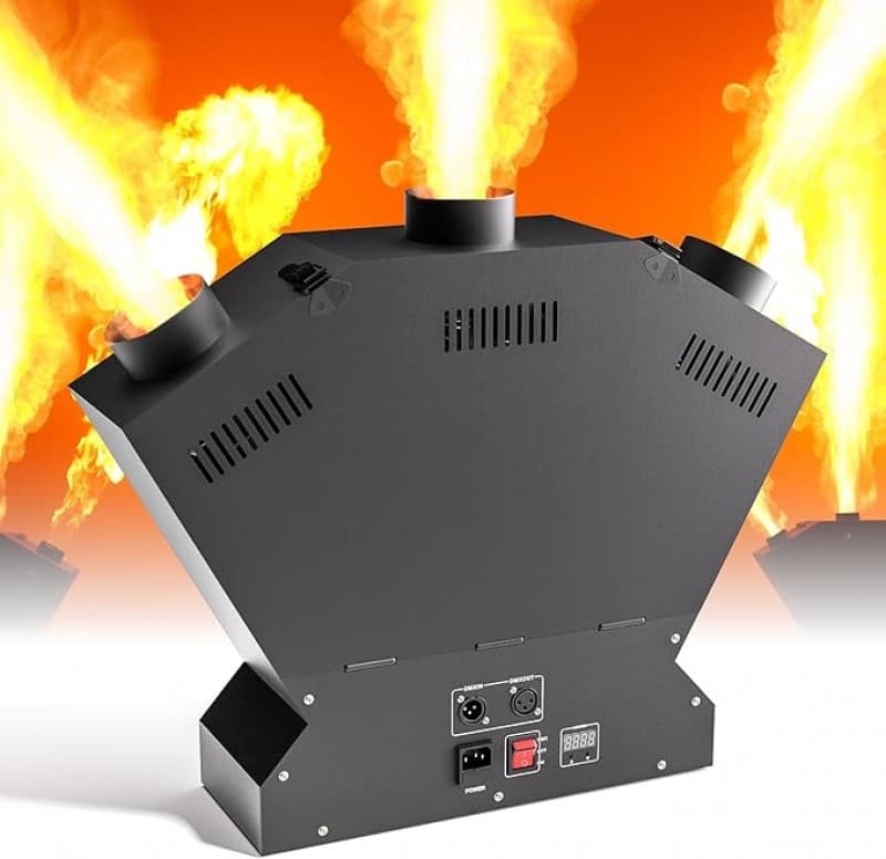 Flammenwerfer 200W Triple Head Flammenprojektor mit DMX512 Controller DJ Jet Flame Machine – 3 Flamm