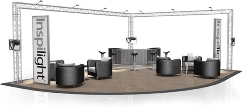 Messestand 8 x 6 x 3 m (L x B x H) 48 m² Traversen Alu Kundenempfang
