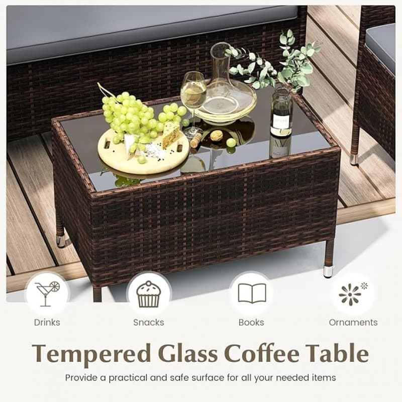 Kundenlounge Messemöbel Outdoormöbel Sets Gäste Lounge Set Rattan Sitzmöbel Sitzgruppe für 4 Persone – 4