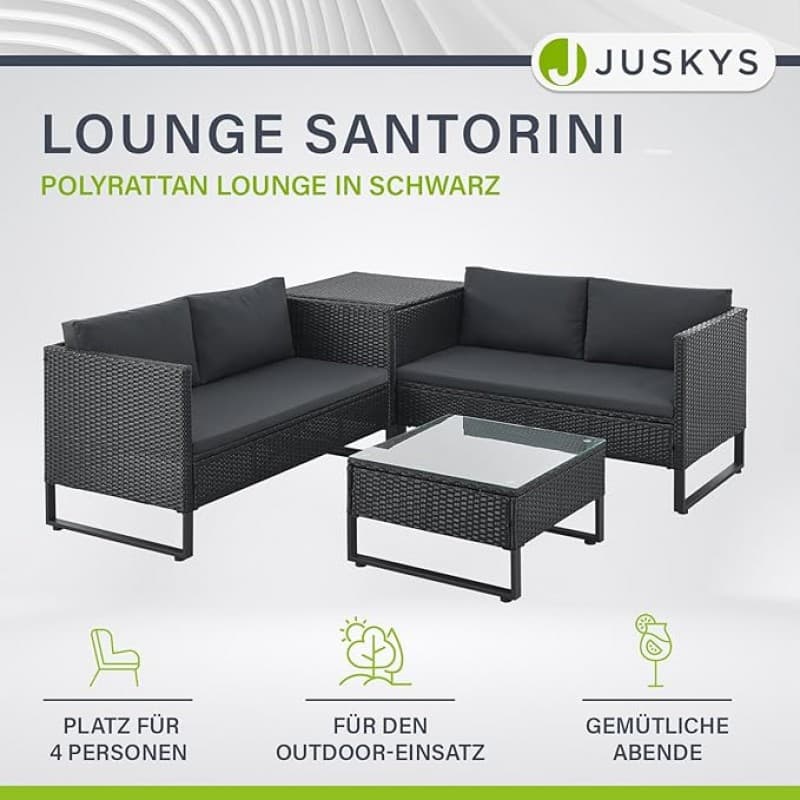 Gästesitzecke Kundensitzecke Messemöbel 4 Personen Polyrattan Lounge Messelounge mit Beistelltisch A – 3