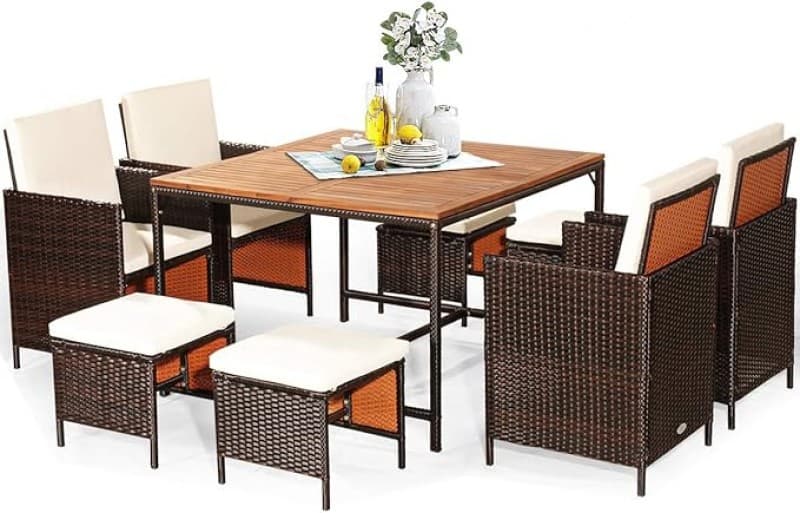 Messemöbelset 8 Stühle mit Tisch Rattan Loungemöbel Outdoor Kundenmöbel Set mit Messetisch 4 Stühlen – 2
