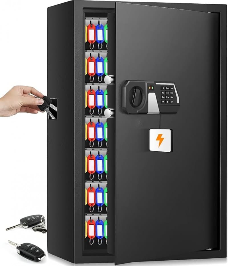 Schlüsseltresor Schlüsselschrank Schlüsselsafe feuerfest mit Zahlencode für 144 Schlüssel mit seitli