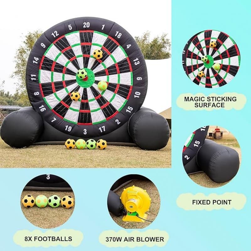 Aufblasbares Fußball-Dartboard Torwand Dartscheibe 3 m hoch Kick-Dartboard enthält 8 Fußbälle – 2