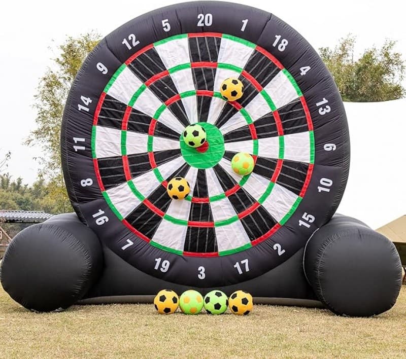 Aufblasbares Fußball-Dartboard Torwand Dartscheibe 3 m hoch Kick-Dartboard enthält 8 Fußbälle – 4