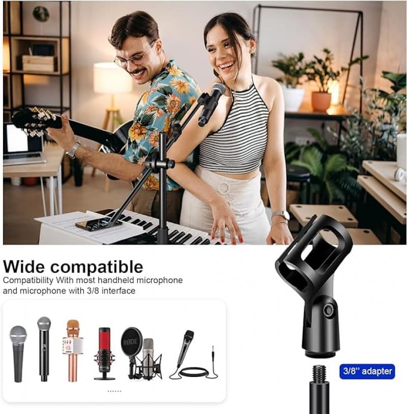Mikrofonständer Tablet Halter Bodenmikrofonständer mit verstellbarem Stativ Tragetasche Tablet-Halte – 4