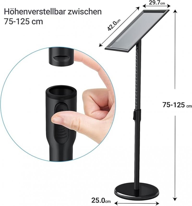 Infoständer Kundenstopper Plakatständer Displayständer Werbeständer DIN A3 420 x 297 mm höhenverstel – 3