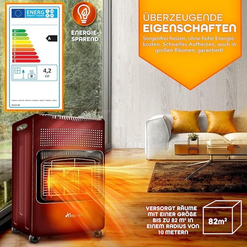 Gasheizung 1500 W 2800 W 4200 W Gasheizer Gasofen Gasheizofen mit 3 Stufen Infrarot Gasheizgerät abs
