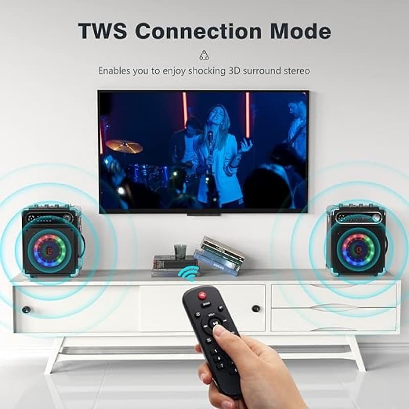 Karaoke-Maschine Karaoke-System mit 3 Mikrofonen tragbarer Bluetooth-Lautsprecher Party-Karaoke-Laut – 3