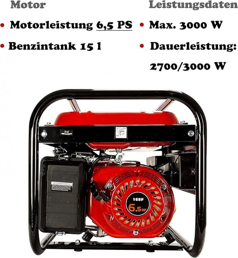 Stromgenerator Stromerzeuger Generator Aggregat Notstromaggregat Benzin / Benziner 6500 Watt 3 x 230 – 5