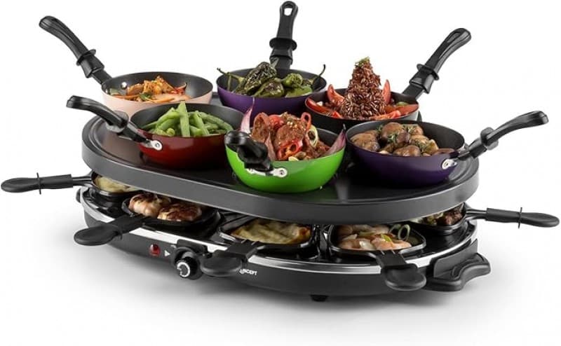 Woklette Mini-Wok Raclettegrill Tischgrill Partygrill Leistung: 1200 Watt stufenlos regulierbare Tem – 5